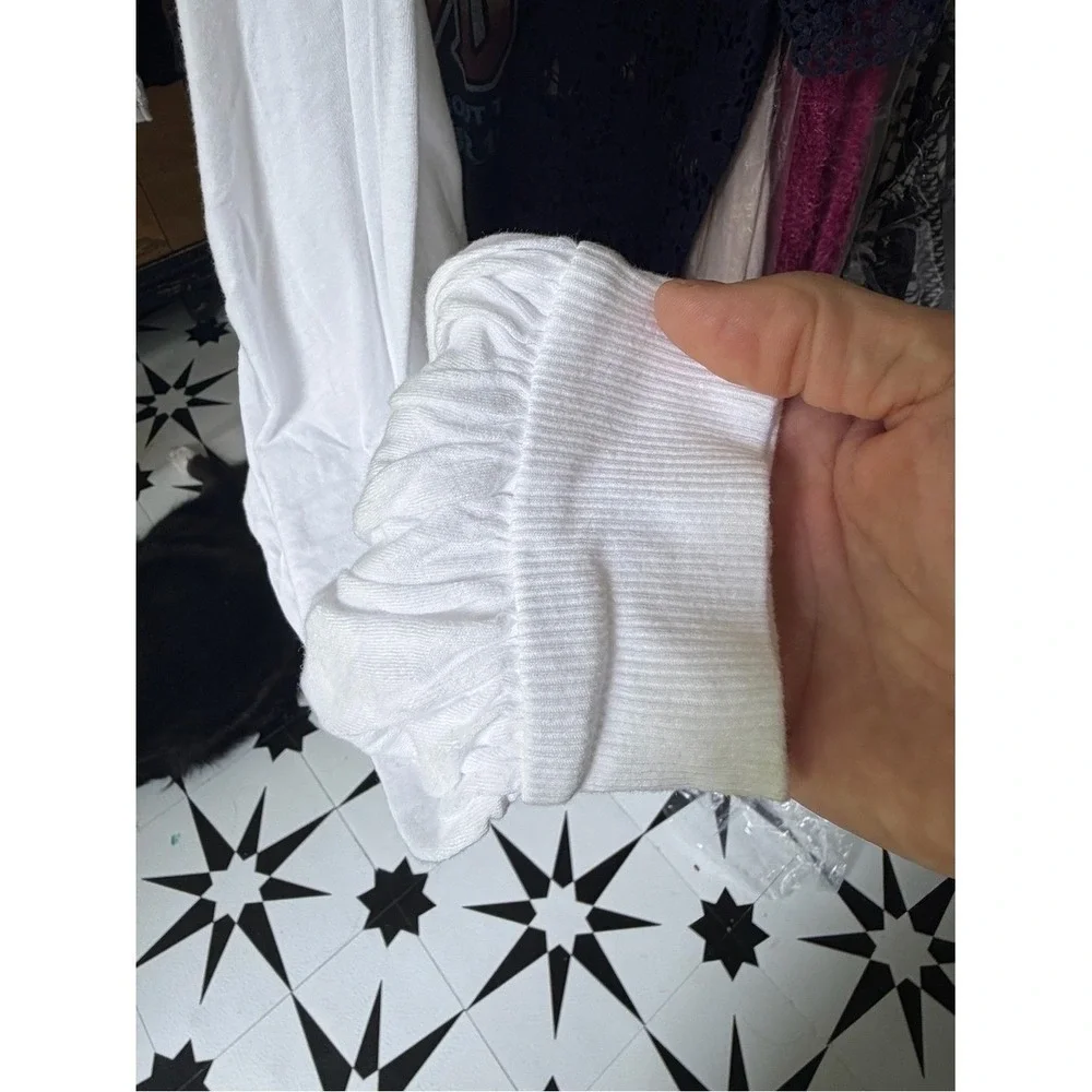We The Free Free People White‎ Raglan Seam Long Sleeve Top Small NWT